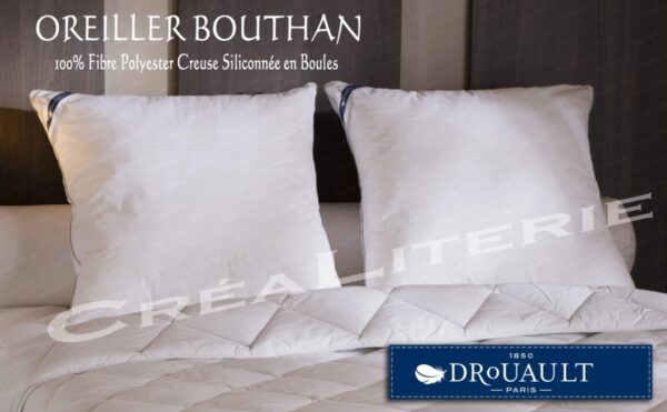 Oreiller Drouault Bouthan fibre polyester creuse siliconée en boules Filurelle® anti-acariens Proneem® Fabrication Française – Image 3