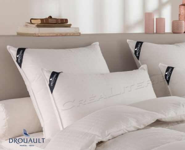 Oreiller Drouault Platinium Light en duvet d'Oie haute qualité extra blanc Fabriqué en France – Image 7