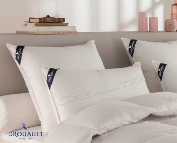 Oreiller Drouault Platinium en duvet d'Oie haute qualité extra blanc Fabriqué en France – Image 5