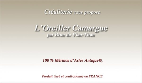 Oreiller bvt Camargue Laine Gonflant 100 % Mérinos d'Arles Antique Fabrication Française – Image 2