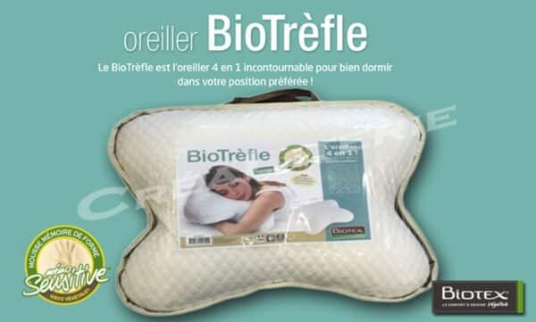 Oreiller biotex Biotrèfle mémo sensitive à mémoire de forme Housse Coton Fabriqué en France – Image 6