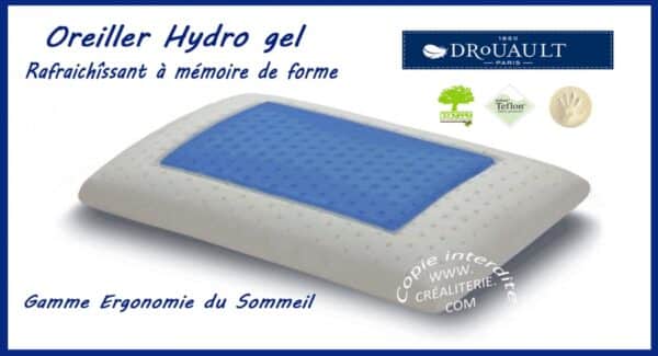 Oreiller Drouault Hydro gel rafraichissant à mémoire de forme Fabrication Française. – Image 4