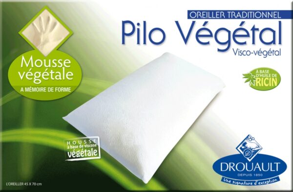 Oreiller PILO Végétal 45x70 Drouault à mémoire de forme enrichie en huile Végétale Fabrication Française – Image 4