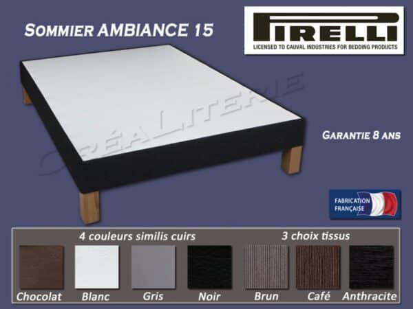 Sommier Pirelli Ambiance 15 (lattes passives en bois massif) Fabrication Française – Image 3