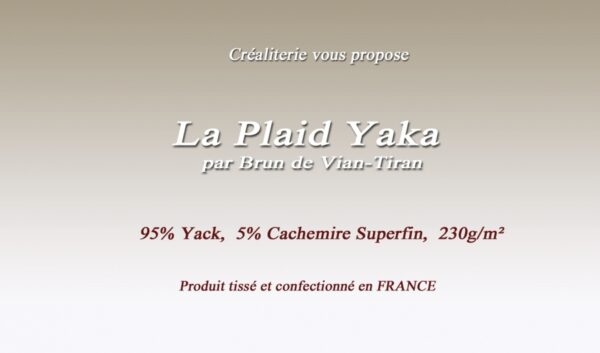 Plaid Bvt Yaka 230 g/m² Brun de Vian-Tiran en Yack et Cachemire fabrication Française