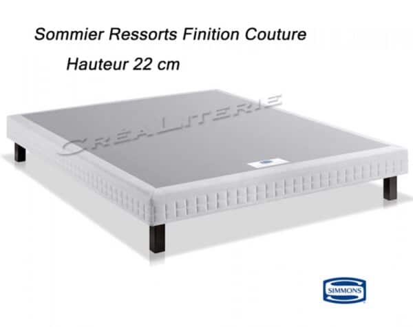 Sommier Simmons Ressorts Ensachés 22 cm, finition couture confort mi-ferme Fabriqué en France – Image 3