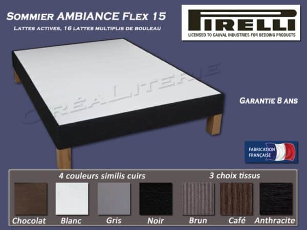 Sommier Dunlopillo Ambiance Flex 15 (lattes multiplis) Fabrication Française