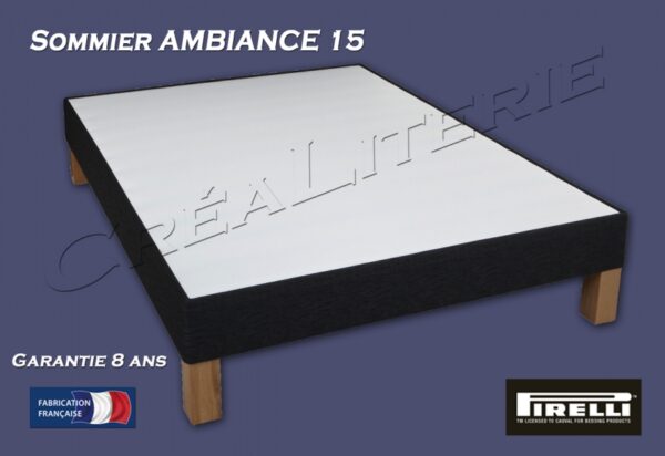 Sommier Pirelli Ambiance 15 (lattes passives en bois massif) Fabrication Française