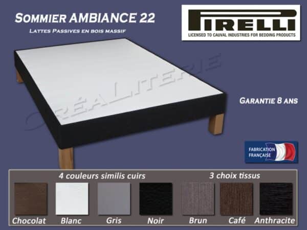 Sommier Pirelli Ambiance 22 (lattes passives en bois massif) Fabrication Française – Image 3