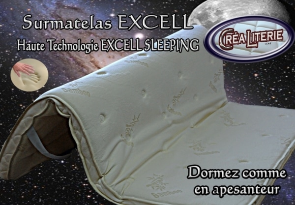 Surmatelas Excell Sleeping à Mémoire de Forme (Technologie Anti-Stress) Fabrication Française – Image 2