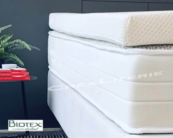 Surmatelas Biotex à mémoire de forme mousse Mémaura Fabriqué en France – Image 2