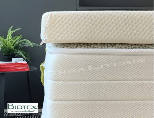Surmatelas Biotex à mémoire de forme mousse Mémaura Fabriqué en France – Image 6