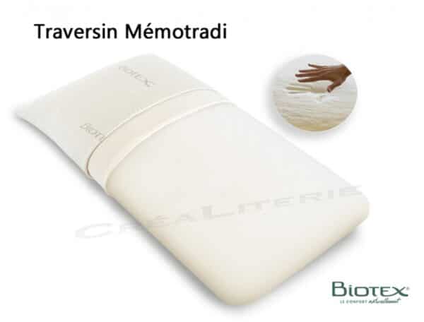 Traversin Biotex Mémotradi végétale à mémoire de forme à base d huile de Ricin housse coton Fabriqué en France – Image 5