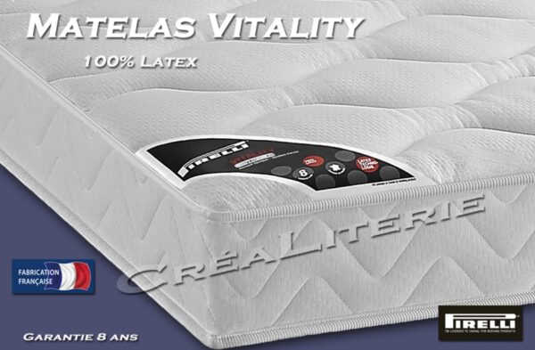Matelas Pirelli Vitality 13 cm latex BODYZONES 180 Accueil Tonique Soutien Ferme Fabrication Française – Image 3