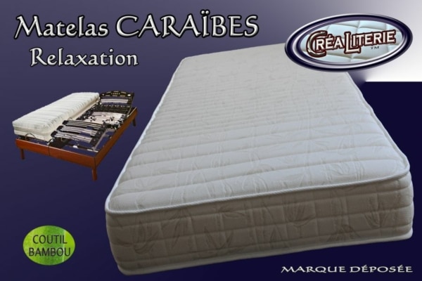 Matelas Caraïbes relaxation Haute Résilience 35 kg/m³ (coutil bambou) Fabrication Française – Image 3