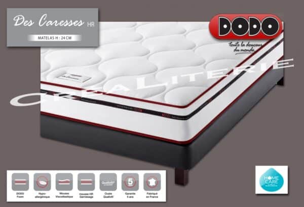 Matelas Dodo Des Caresses HR 24 cm Mousse à Mémoire de Forme soutien ferme Accueil douillet Fabrication Française – Image 2