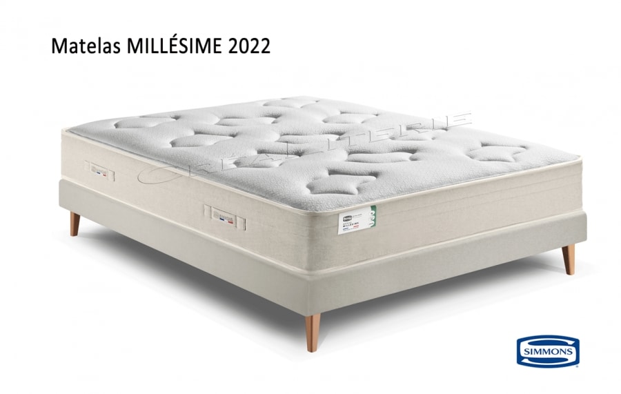 Matelas Simmons Millésime 2022 (série limitée) 781 ressorts ensachés  Sensoft Évolution® Fabriqué en France - Crealiterie