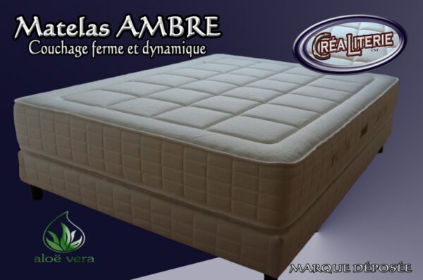 Matelas Ambre 140x190 en Mousse Polyuréthane Haute Densité (coutil Aloé Véra) Fabrication Française – Image 2
