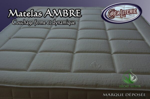 Matelas Ambre 140x190 en Mousse Polyuréthane Haute Densité (coutil Aloé Véra) Fabrication Française – Image 3