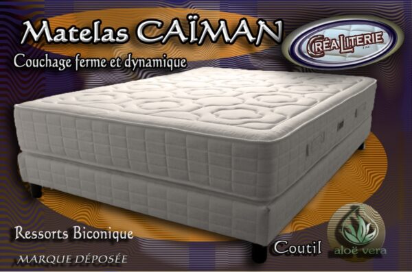 Matelas Ressort Caïman PROMO 90X190 (coutil Aloé Véra) Fabrication Française – Image 3