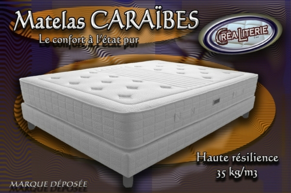 Matelas Caraïbes en Mousse Polyuréthane Haute Résilience 35 kg/m³ sans cfc – Image 2