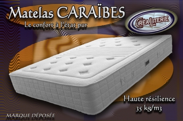Matelas Caraïbes en Mousse Polyuréthane Haute Résilience 35 kg/m³ sans cfc – Image 3