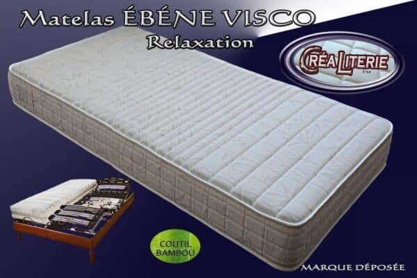 Matelas Ébéne visco relaxation à mémoire de forme (coutil BAMBOU) – Image 2