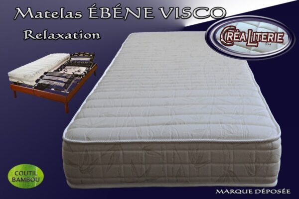 Matelas Ébéne visco relaxation à mémoire de forme (coutil BAMBOU)