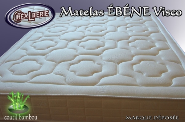 Matelas Ébéne Visco relax à mémoire de forme densité 50 kg/m³ (coutil bambou) Fabrication Française – Image 4