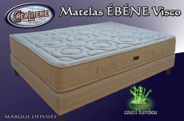 Matelas Ébéne Visco relax à mémoire de forme densité 50 kg/m³ (coutil bambou) Fabrication Française – Image 2