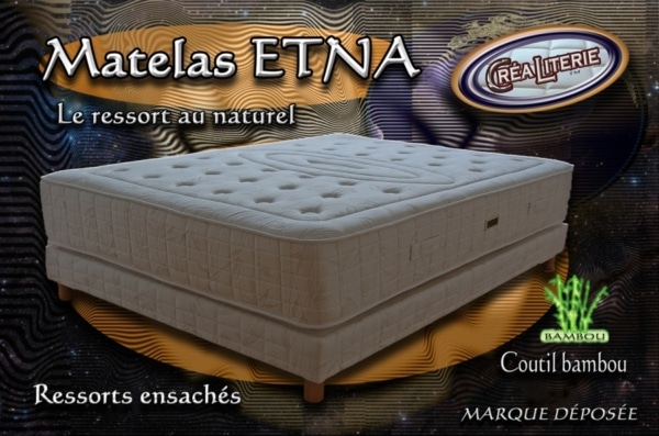 Matelas Etna Ressorts ensachés (coutil Bambou) Fabrication Française – Image 2