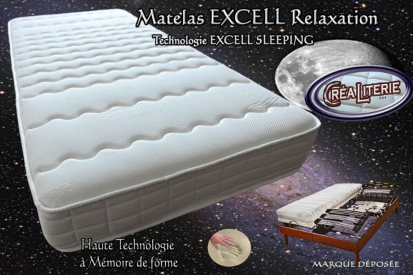 Matelas Excell extra ferme relaxation à mémoire de forme (Technologie Anti-Stress)