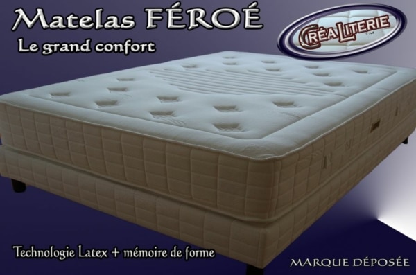Matelas Féroé latex multizones micro perforé 84 kg/m3 + visco élastic à mémoire de forme – Image 2