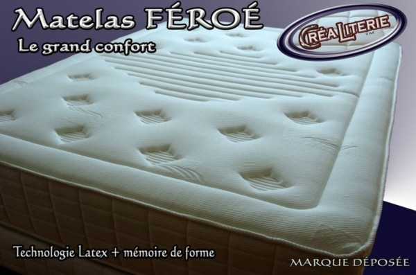Matelas Féroé latex multizones micro perforé 84 kg/m3 + visco élastic à mémoire de forme – Image 3