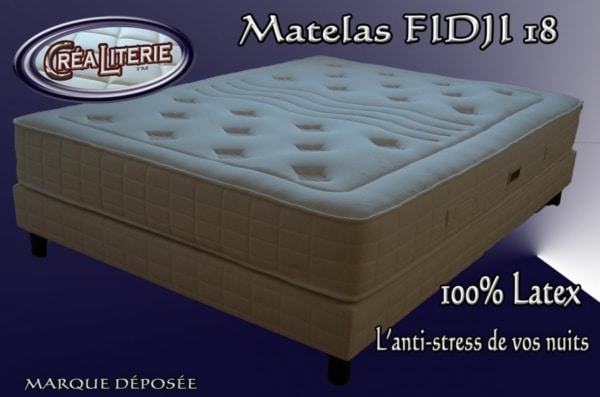 Matelas Fidji 18 latex multizones micro perforé densité 84 kg/m3 sans cfc Coutil Anti-stress – Image 2