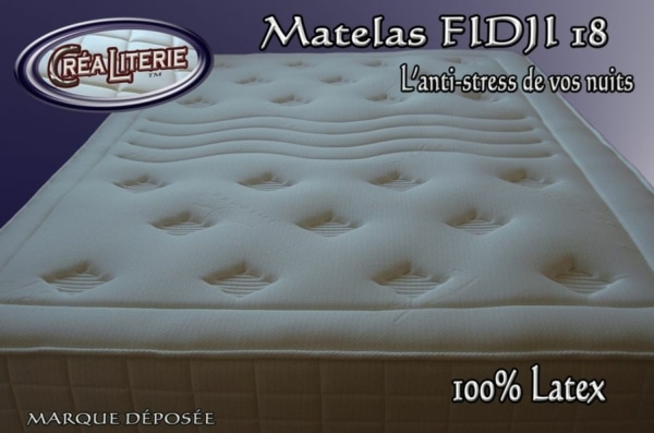 Matelas Fidji 18 latex multizones micro perforé densité 84 kg/m3 sans cfc Coutil Anti-stress – Image 3