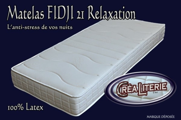 Matelas latex Fidji 21 relaxation latex multizone micro perforé 84 kg/m³ (coutil anti-stress) Fabrication Francaise – Image 2