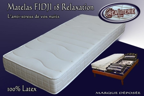 Matelas Fidji 18 relaxation latex multizone micro perforé  84 kg/m³ (coutil anti-stress) Fabrication Francaise – Image 3