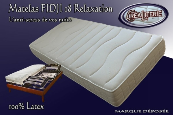 Matelas Fidji 18 relaxation latex multizone micro perforé  84 kg/m³ (coutil anti-stress) Fabrication Francaise – Image 2