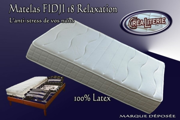 Matelas Fidji 18 relaxation latex multizone micro perforé  84 kg/m³ (coutil anti-stress) Fabrication Francaise