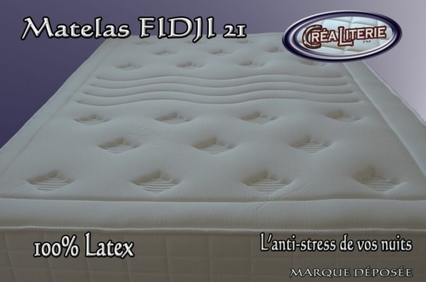 Matelas Fidji 21 latex multizone micro perforé densité 84 kg/m3 sans cfc coutil Anti-stress Fabrication Francaise – Image 3
