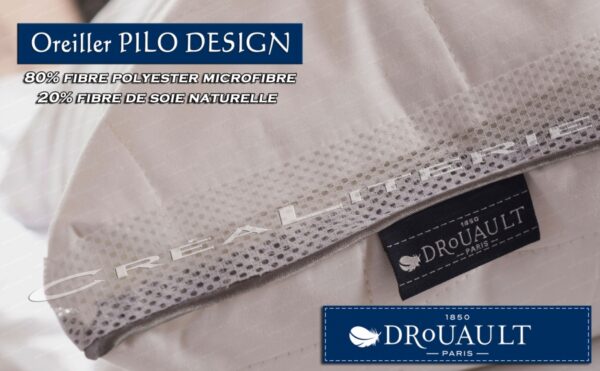 Oreiller Drouault Pilo Design fibre microfibre + fibre de soie naturelle Fabrication Française – Image 4