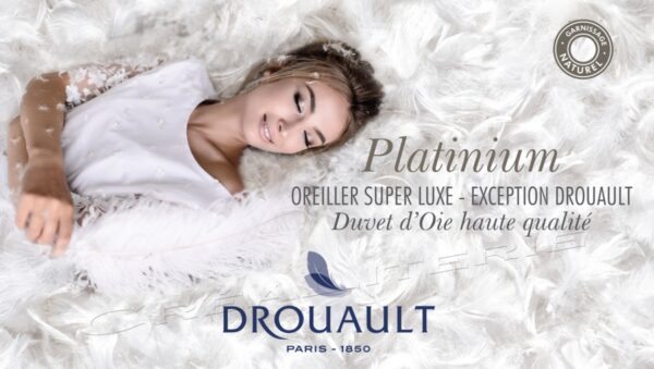 Oreiller Drouault Platinium en duvet d'Oie haute qualité extra blanc Fabriqué en France – Image 7