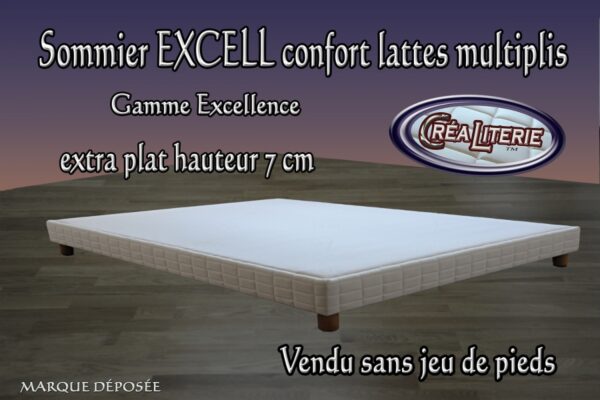 Excell sommier tapissier confort lattes multiplis extra plat hauteur 7 cm – Image 2