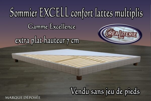Excell sommier tapissier confort lattes multiplis extra plat hauteur 7 cm – Image 3