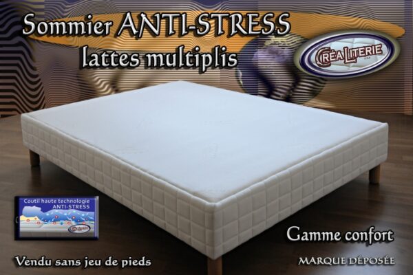 Sommier tapissier ANTI-STRESS à lattes multiplis hauteur 15 cm