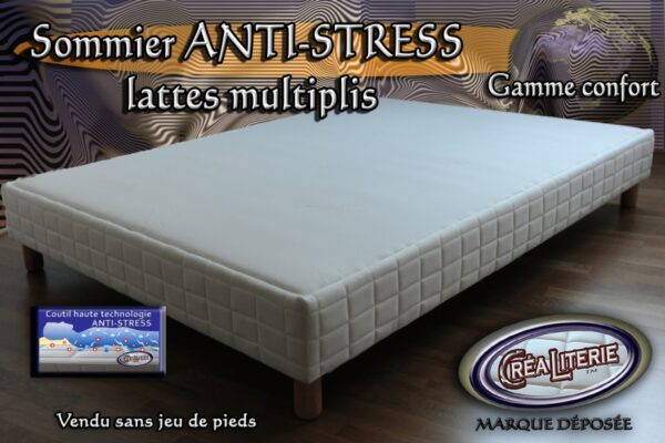 Sommier tapissier ANTI-STRESS à lattes multiplis hauteur 15 cm – Image 2
