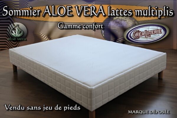 Sommier tapissier Aloé Véra à lattes multiplis hauteur 15 cm(Coutil Aloé Véra) – Image 2