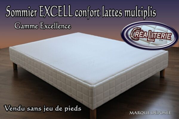 Excell sommier tapissier confort lattes multiplis hauteur 15 cm