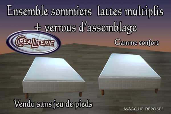 Ensemble sommiers lattes multiplis + verrous d'assemblage